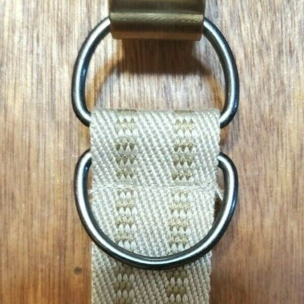 Tan Cloth Belt with Metal Rings Closing Size 36-42